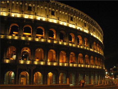 Rome, Colosseum at night